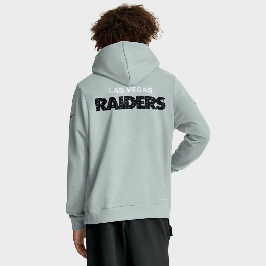 Las Vegas Raiders Sideline Standard Issue Initial Home Dri-FIT Hoodie Silver | Nike for Sale