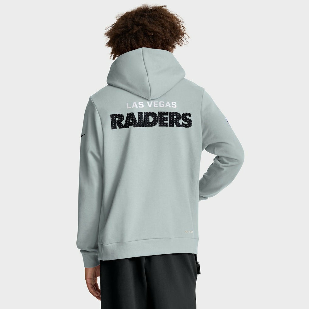 Las Vegas Raiders Sideline Standard Issue Initial Home Dri-FIT Hoodie Silver | Nike for Sale