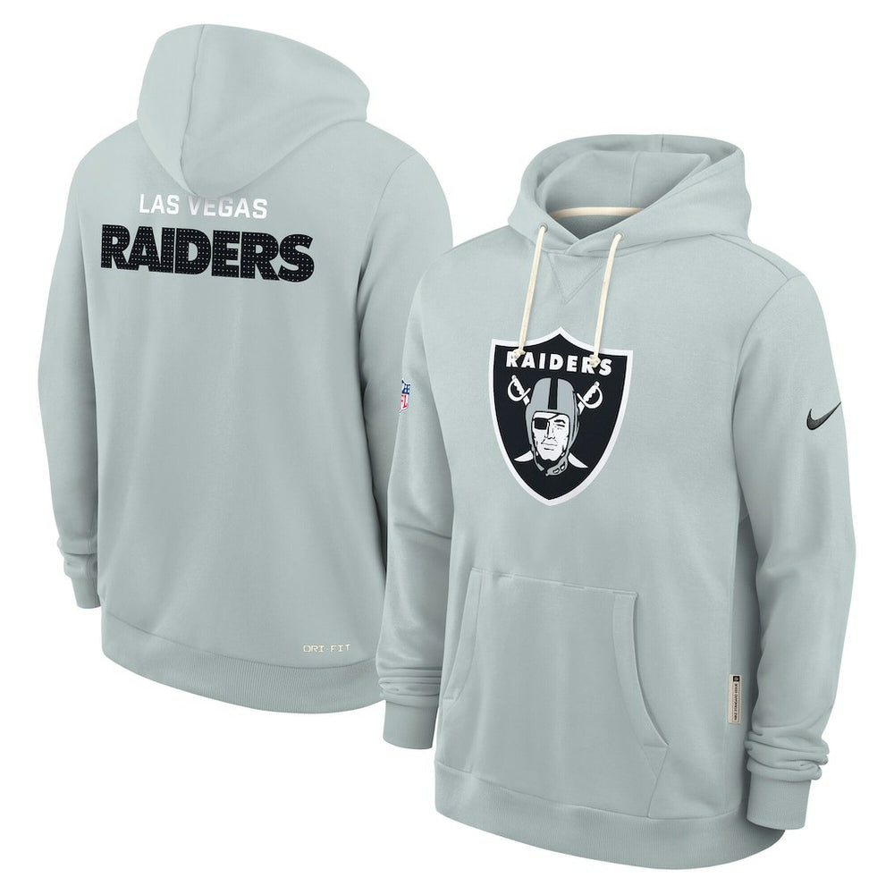 Las Vegas Raiders Sideline Standard Issue Initial Home Dri-FIT Hoodie Silver | Nike for Sale
