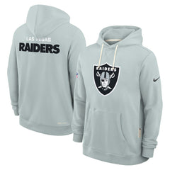 Las Vegas Raiders Sideline Standard Issue Initial Home Dri-FIT Hoodie Silver | Nike for Sale