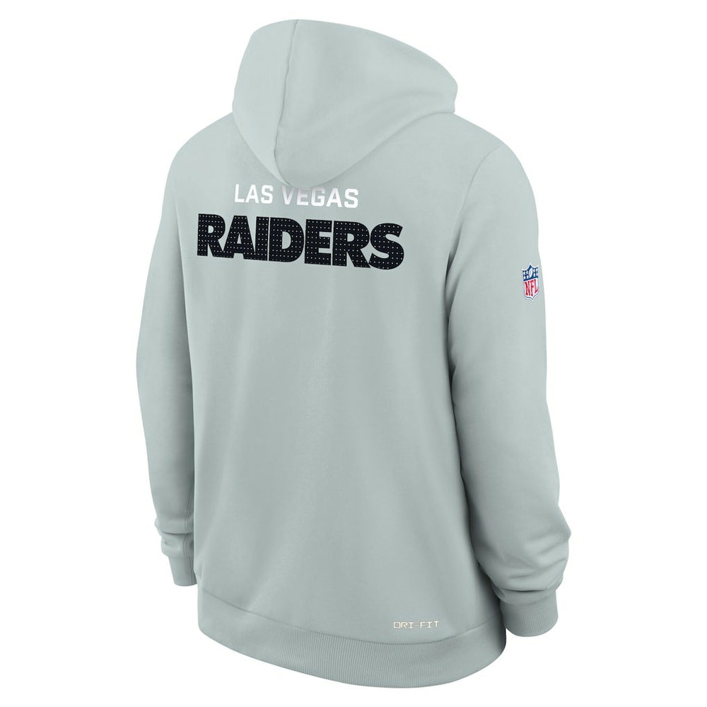 Las Vegas Raiders Sideline Standard Issue Initial Home Dri-FIT Hoodie Silver | Nike for Sale