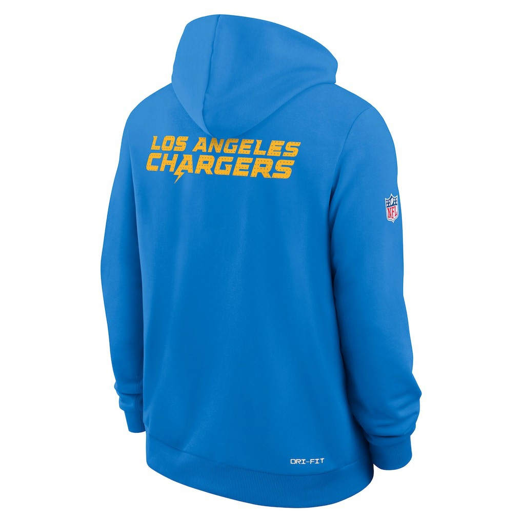Los Angeles Chargers Sideline Standard Issue Initial Home Dri-FIT Hoodie Powder Blue | Nike for Sale
