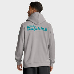 Miami Dolphins Sideline Standard Issue Initial Home Dri-FIT Hoodie Charcoal | Nike for Sale