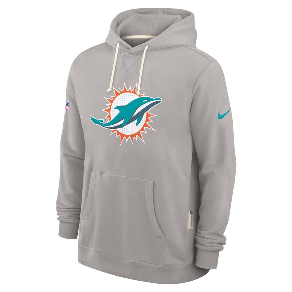 Miami Dolphins Sideline Standard Issue Initial Home Dri-FIT Hoodie Charcoal | Nike for Sale