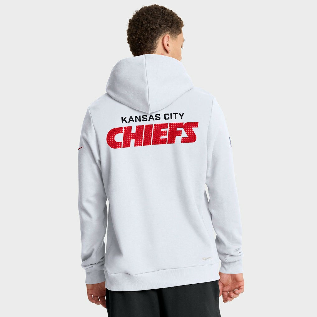 Kansas City Chiefs Sideline Standard Issue Initial Home Dri-FIT Hoodie White | Nike for Sale