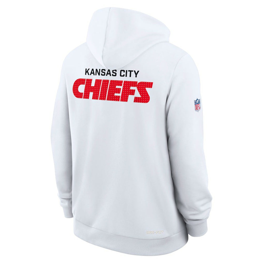 Kansas City Chiefs Sideline Standard Issue Initial Home Dri-FIT Hoodie White | Nike for Sale