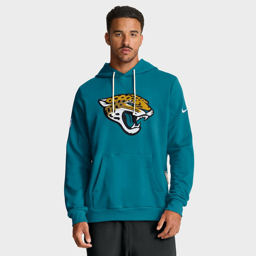 Jacksonville Jaguars Sideline Standard Issue Initial Home Dri-FIT Hoodie Teal | Nike for Sale