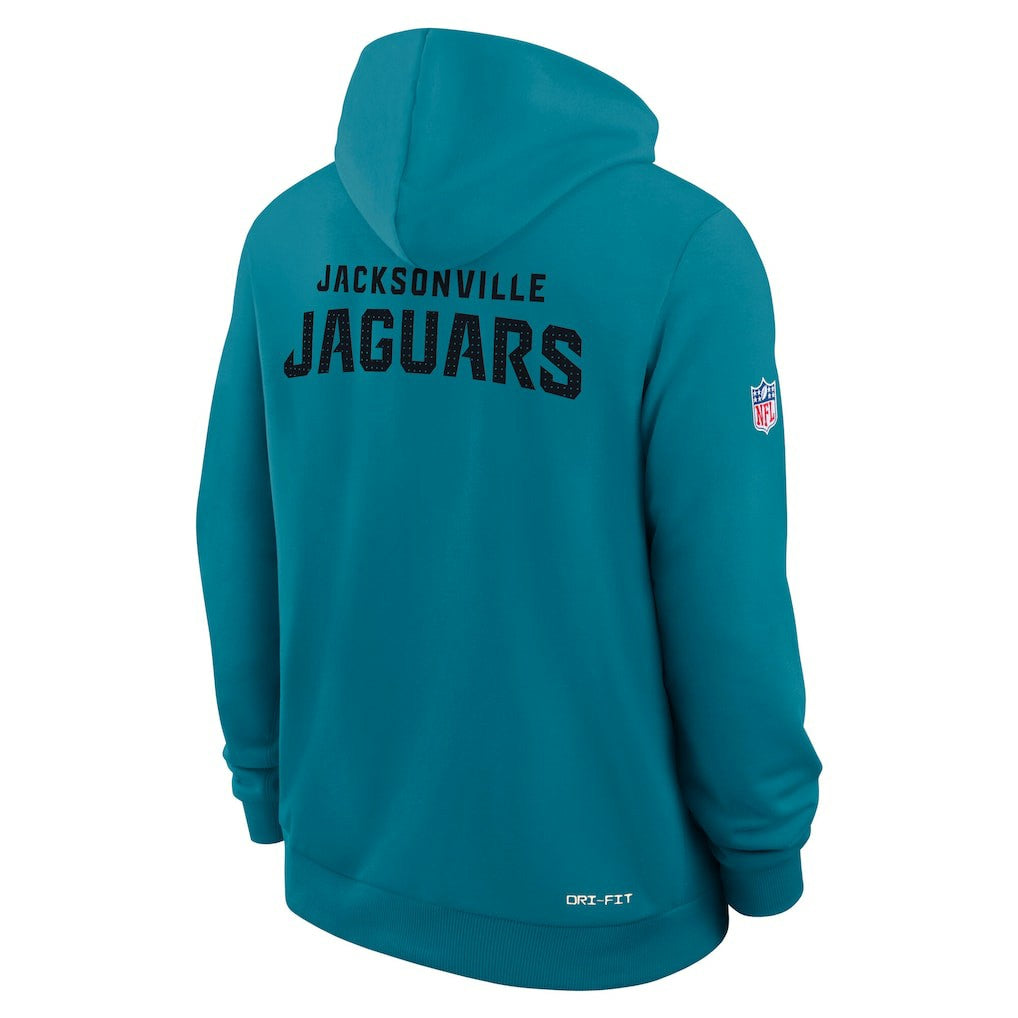 Jacksonville Jaguars Sideline Standard Issue Initial Home Dri-FIT Hoodie Teal | Nike for Sale