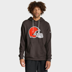 Cleveland Browns Sideline Standard Issue Initial Home Dri-FIT Hoodie Brown | Nike for Sale