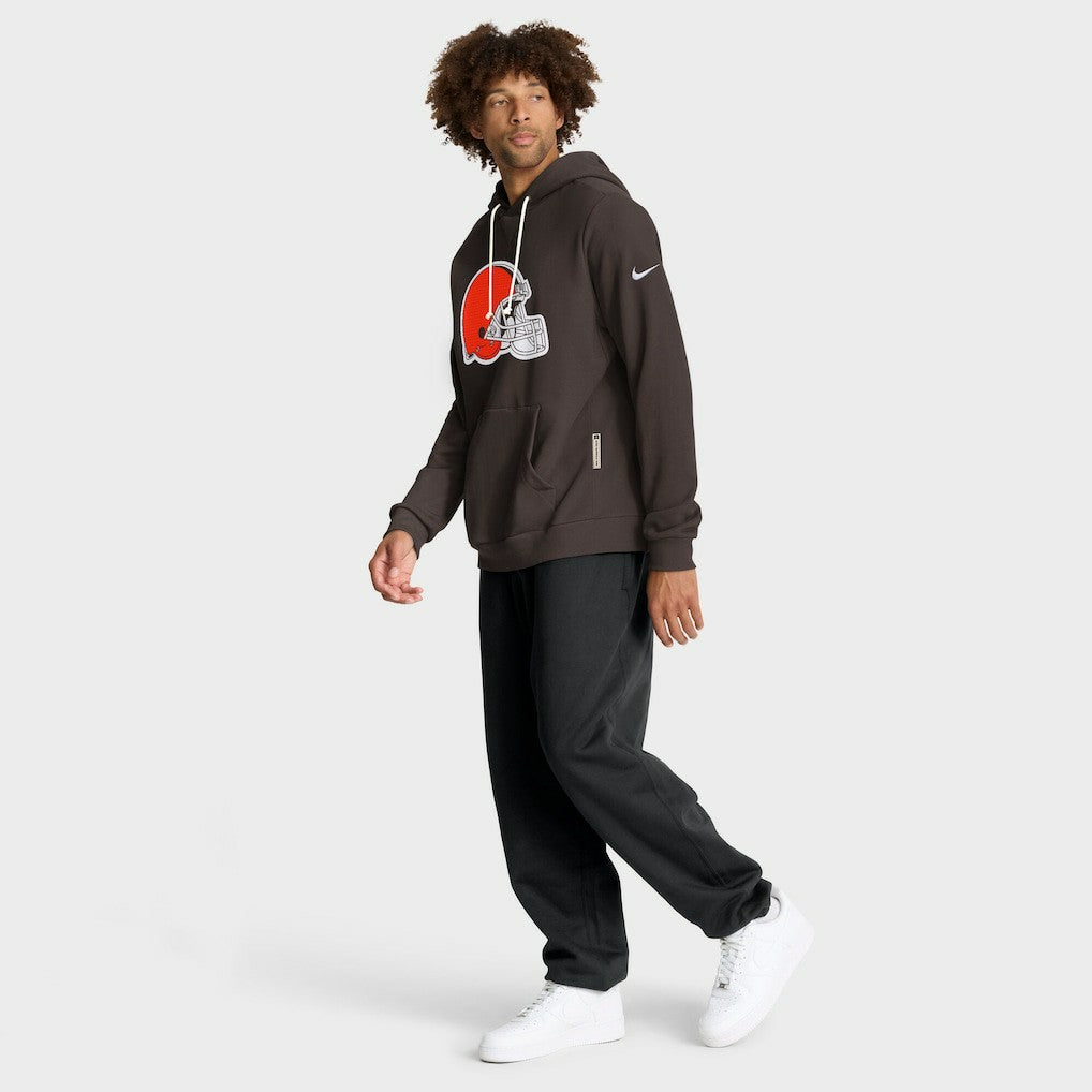 Cleveland Browns Sideline Standard Issue Initial Home Dri-FIT Hoodie Brown | Nike for Sale