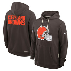 Cleveland Browns Sideline Standard Issue Initial Home Dri-FIT Hoodie Brown | Nike for Sale