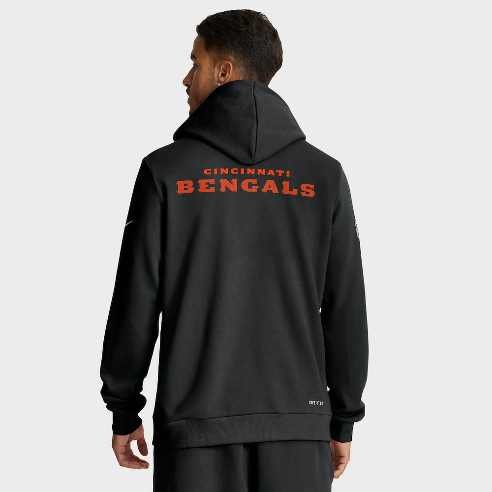 Cincinnati Bengals Sideline Standard Issue Initial Home Dri-FIT Hoodie Black | Nike for Sale