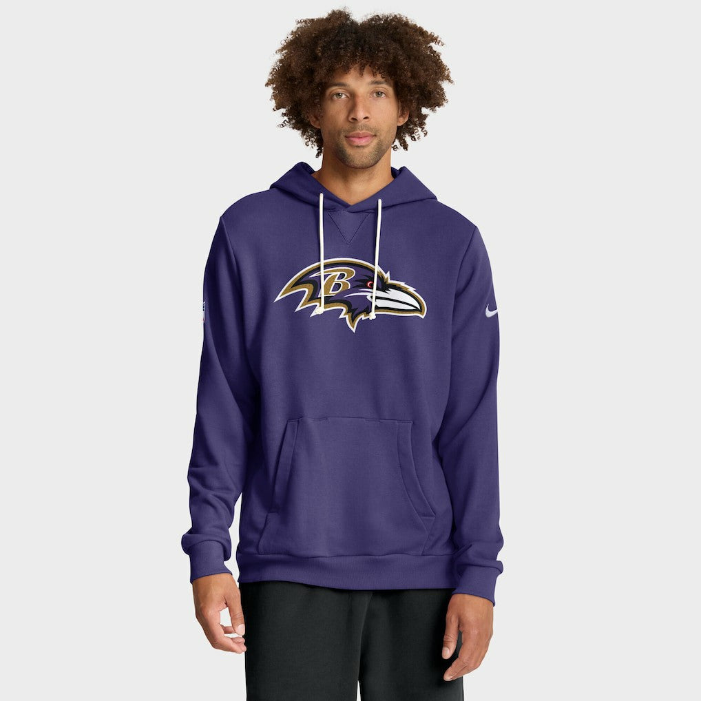 Baltimore Ravens Sideline Standard Issue Initial Home Dri-FIT Hoodie Purple | Nike for Sale