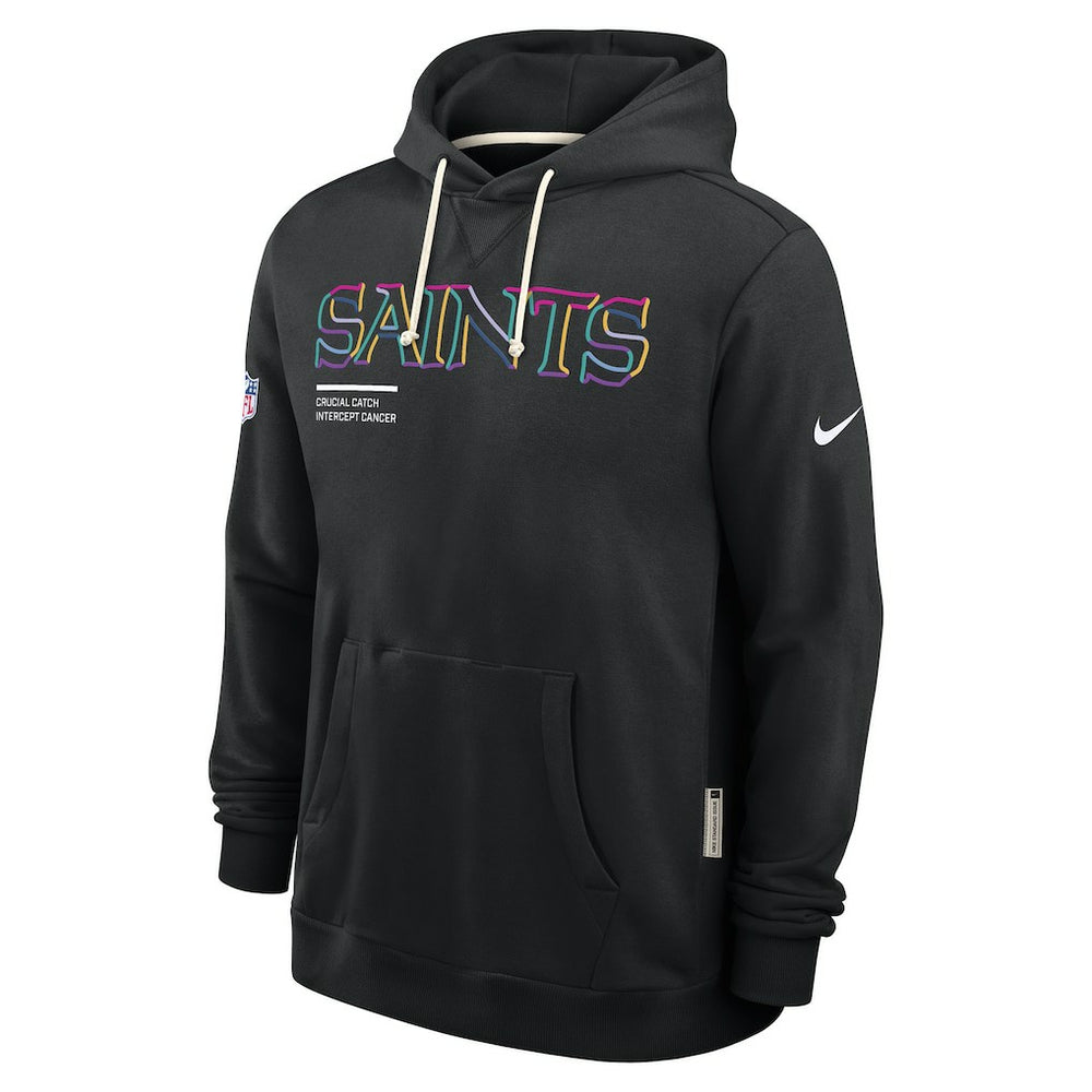 New Orleans Saints 2025 NFL Crucial Catch Sideline Standard Issue Dri-FIT Hoodie Black | Nike for Sale