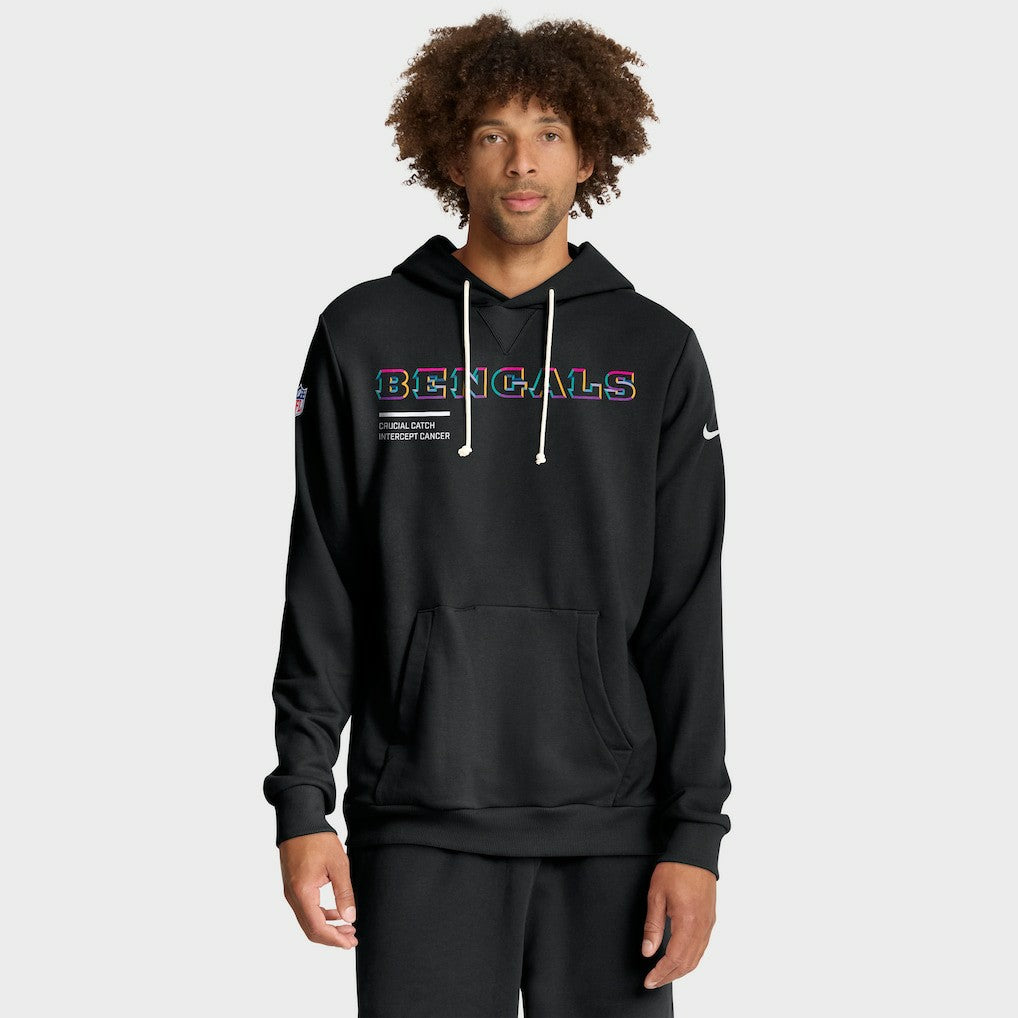 Cincinnati Bengals 2025 NFL Crucial Catch Sideline Standard Issue Dri-FIT Hoodie Black | Nike for Sale