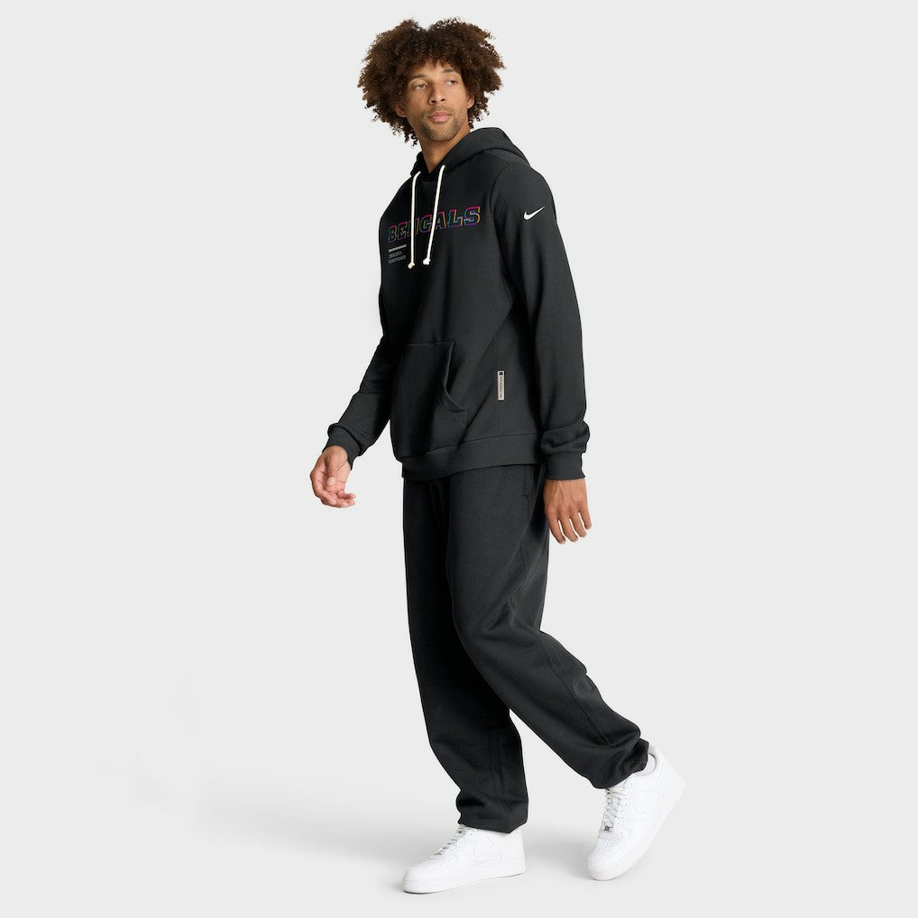 Cincinnati Bengals 2025 NFL Crucial Catch Sideline Standard Issue Dri-FIT Hoodie Black | Nike for Sale