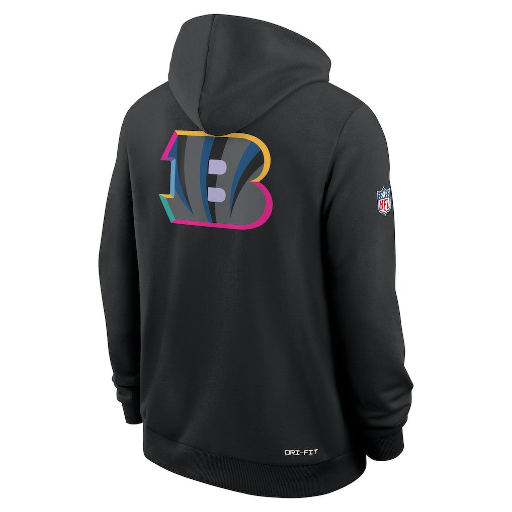 Cincinnati Bengals 2025 NFL Crucial Catch Sideline Standard Issue Dri-FIT Hoodie Black | Nike for Sale