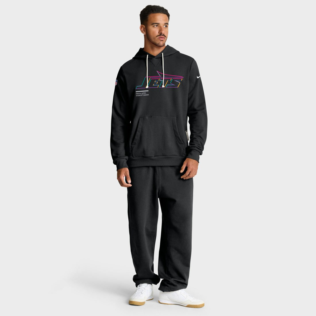 New York Jets 2025 NFL Crucial Catch Sideline Standard Issue Dri-FIT Hoodie Black | Nike for Sale