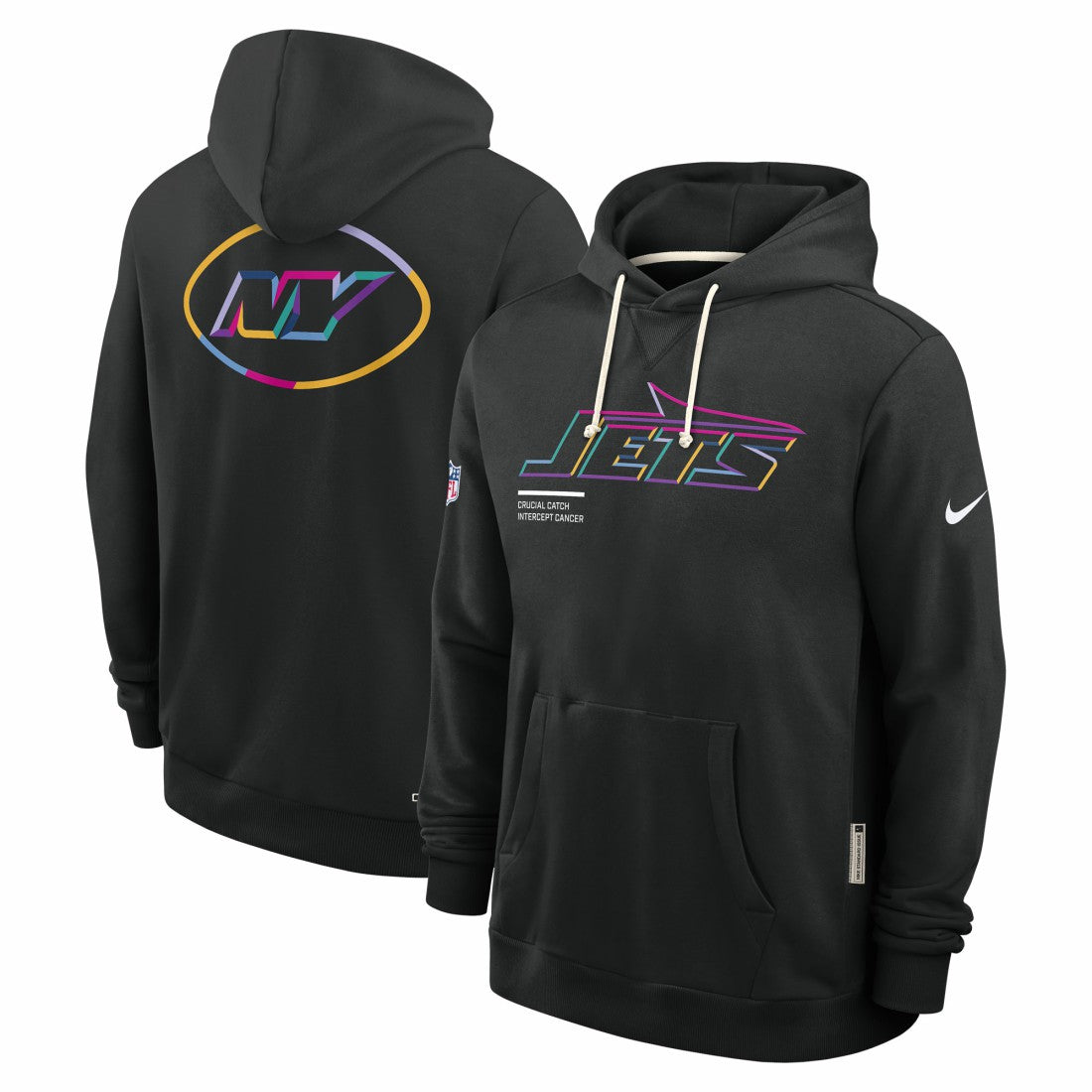 New York Jets 2025 NFL Crucial Catch Sideline Standard Issue Dri-FIT Hoodie Black | Nike for Sale