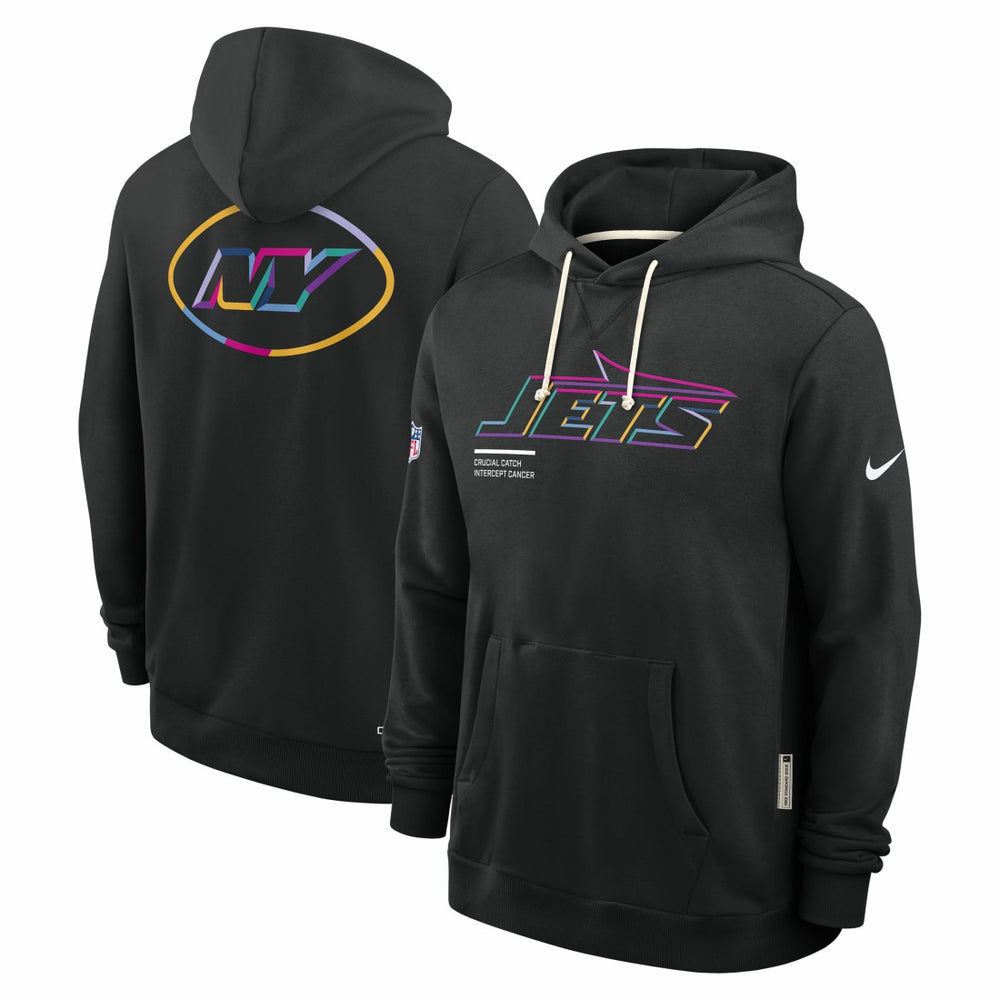 New York Jets 2025 NFL Crucial Catch Sideline Standard Issue Dri-FIT Hoodie Black | Nike for Sale