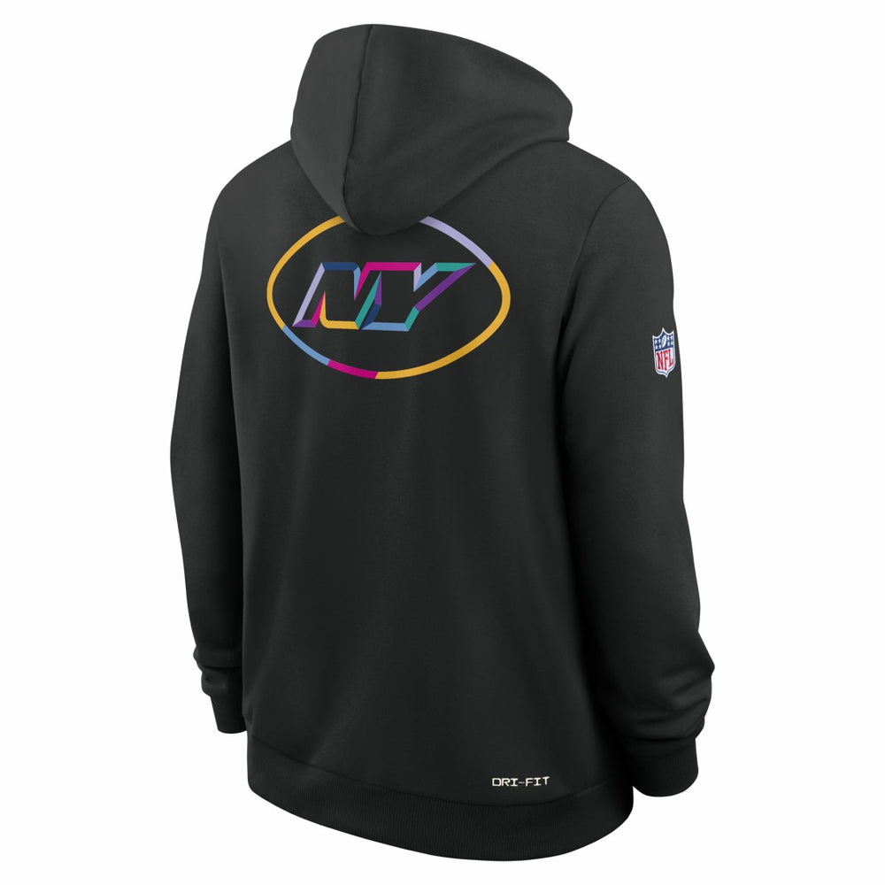 New York Jets 2025 NFL Crucial Catch Sideline Standard Issue Dri-FIT Hoodie Black | Nike for Sale