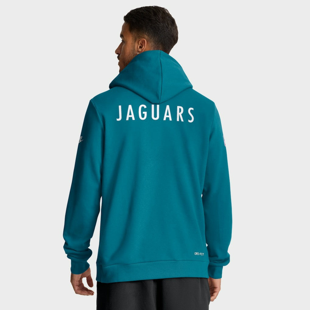 Jacksonville Jaguars Sideline Standard Issue Alt 2 Dri-FIT Hoodie Teal | Nike for Sale