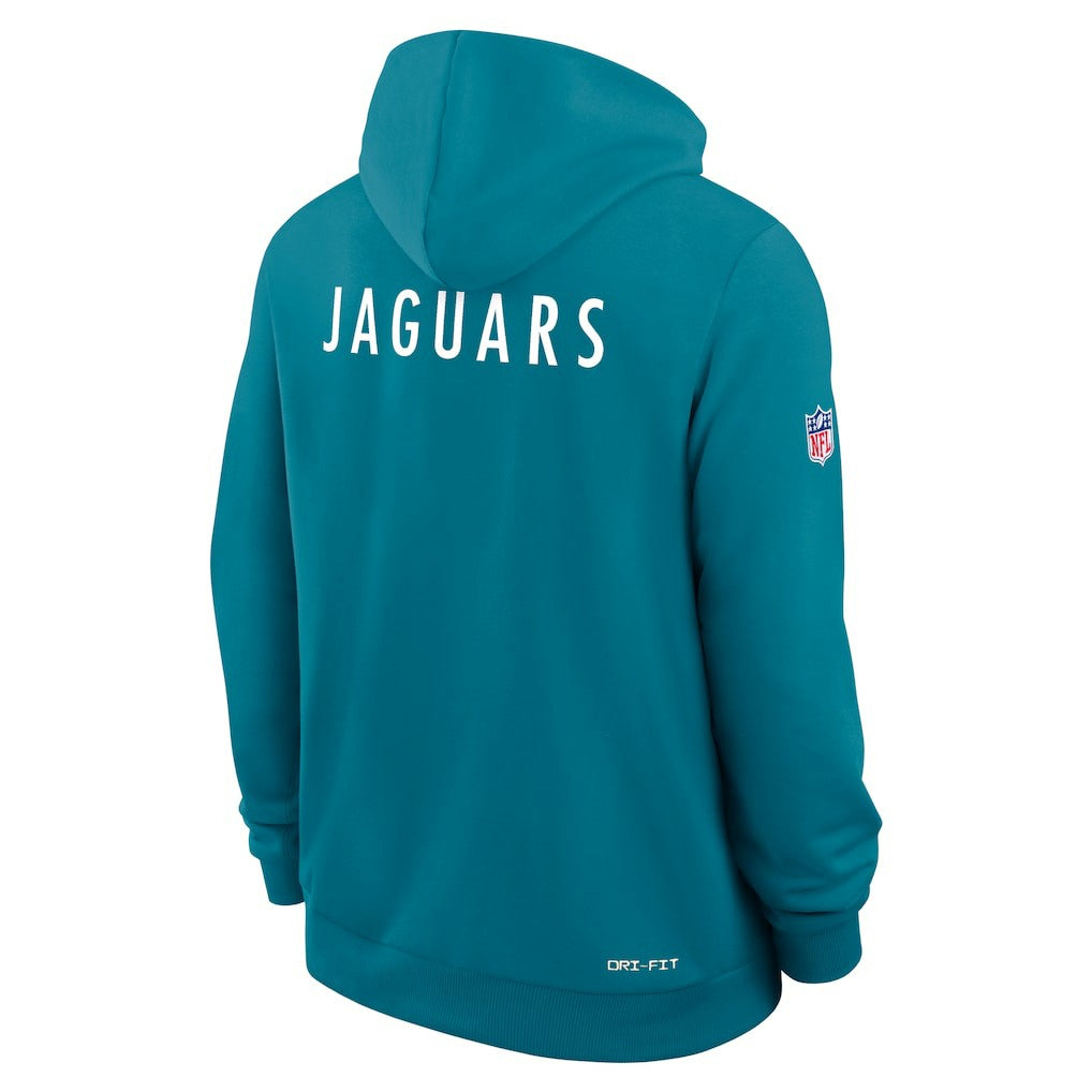 Jacksonville Jaguars Sideline Standard Issue Alt 2 Dri-FIT Hoodie Teal | Nike for Sale