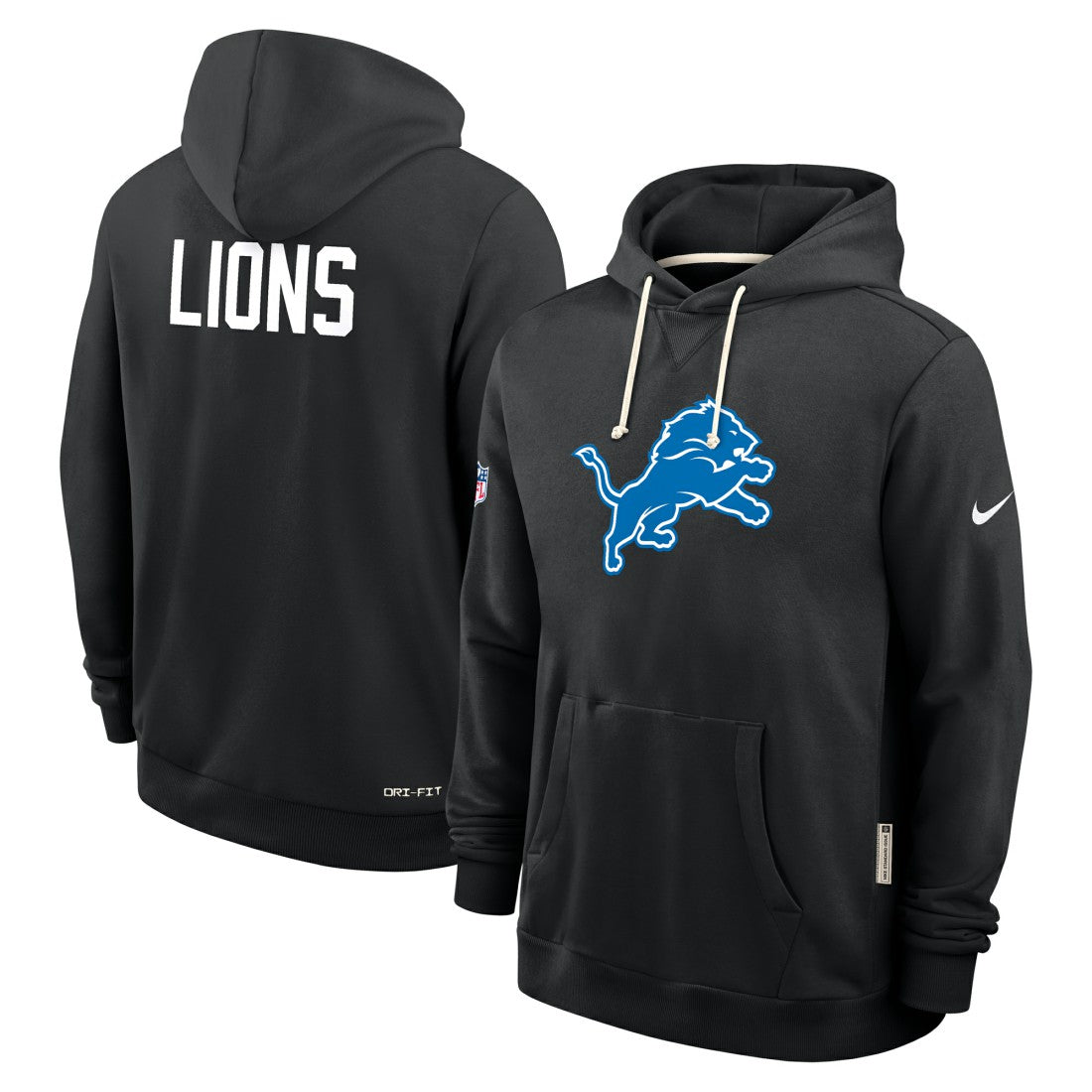 Detroit Lions Sideline Standard Issue Alt 2 Dri-FIT Hoodie Black | Nike for Sale