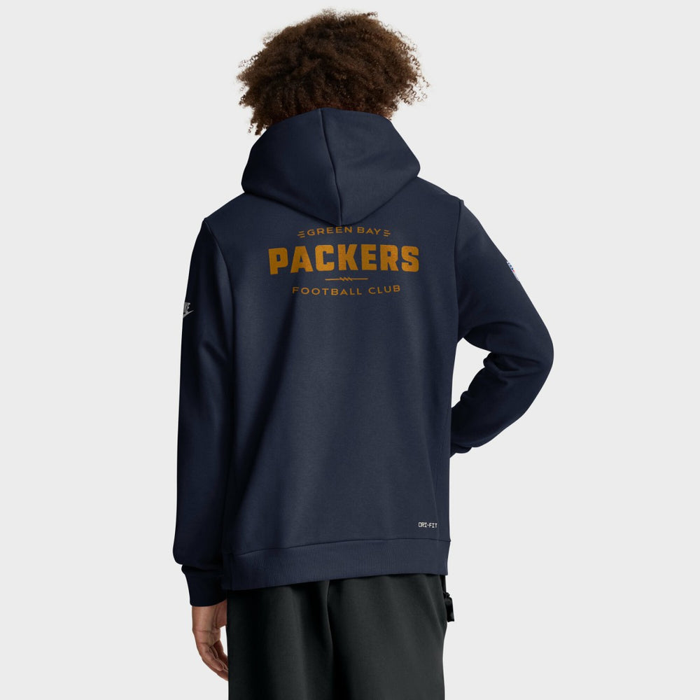 Green Bay Packers The 1923 Classic Sideline Dri-FIT Pullover Hoodie Navy | Nike for Sale