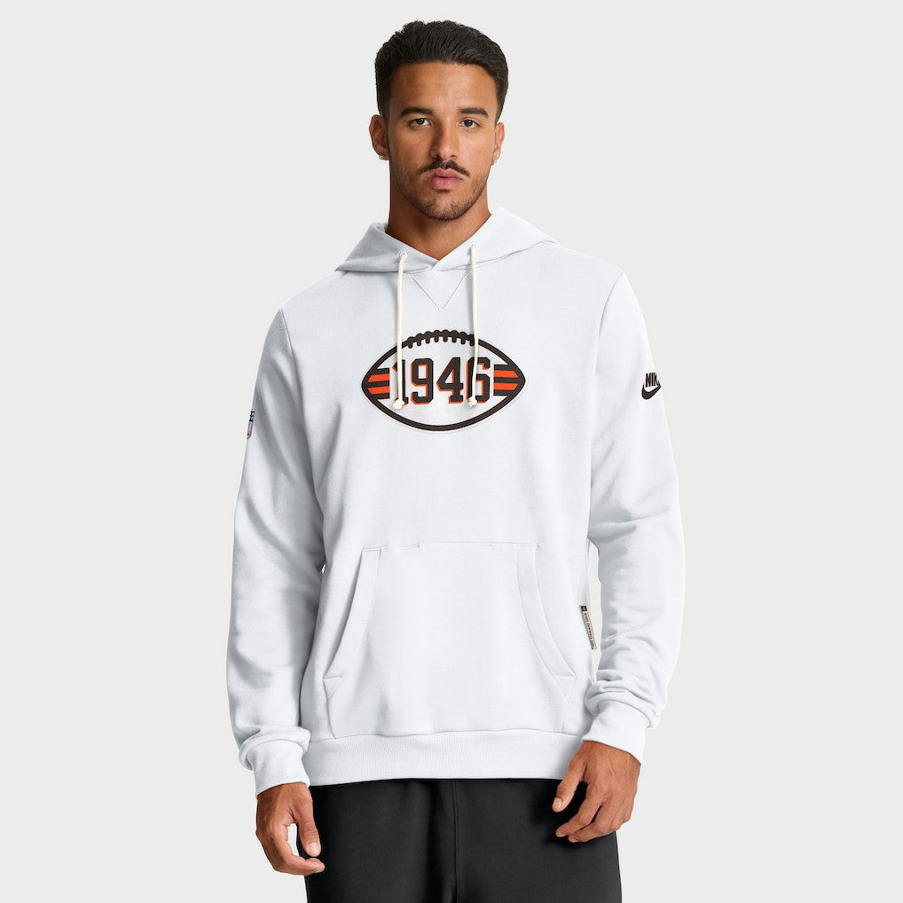 Cleveland Browns Sideline Standard Issue Alt 2 Dri-FIT Hoodie White | Nike for Sale