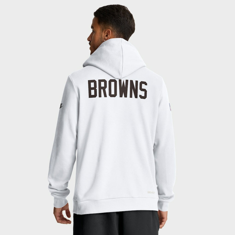 Cleveland Browns Sideline Standard Issue Alt 2 Dri-FIT Hoodie White | Nike for Sale