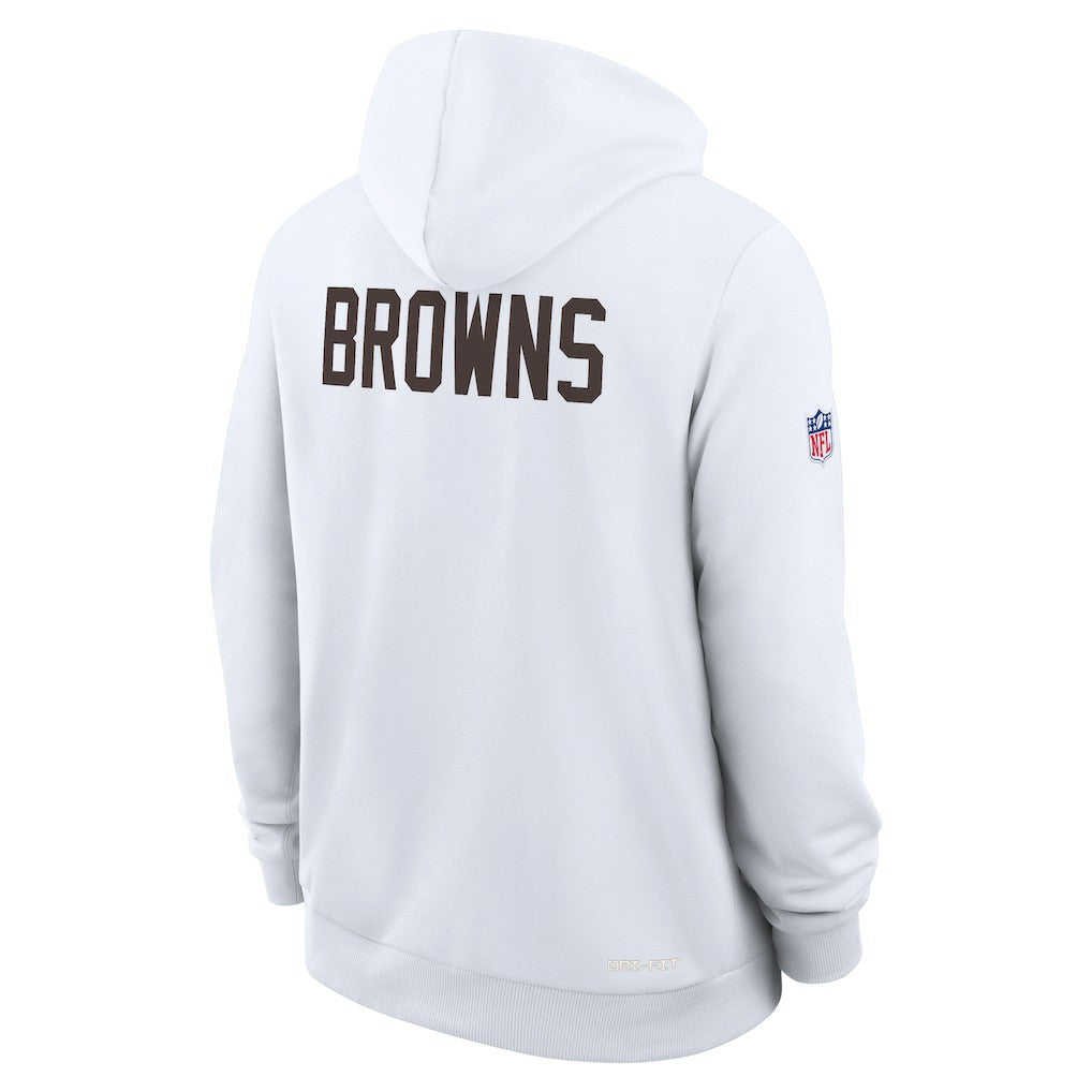 Cleveland Browns Sideline Standard Issue Alt 2 Dri-FIT Hoodie White | Nike for Sale