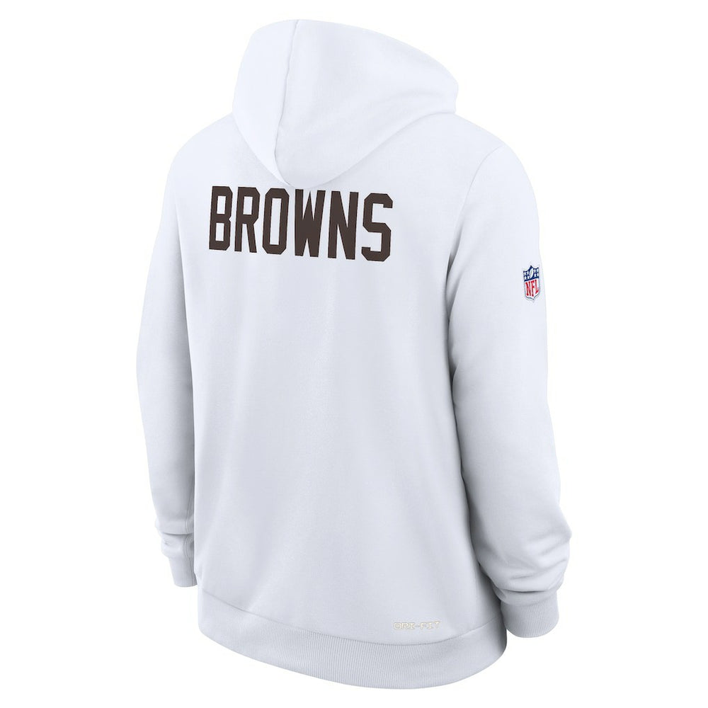 Cleveland Browns Sideline Standard Issue Alt 2 Dri-FIT Hoodie White | Nike for Sale