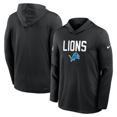 Detroit Lions Sideline Pass Accuracy Dri-FIT Long Sleeve Hoodie T-Shirt Black | Nike for Sale