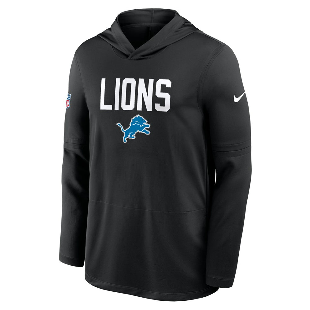 Detroit Lions Sideline Pass Accuracy Dri-FIT Long Sleeve Hoodie T-Shirt Black | Nike for Sale