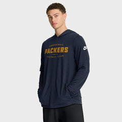 Green Bay Packers The 1923 Classic Pass Accuracy Dri-FIT Long Sleeve Hoodie T-Shirt Navy | Nike for Sale