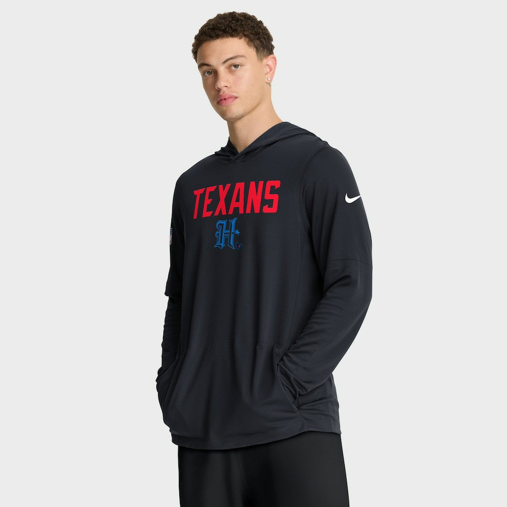 Houston Texans Sideline Pass Accuracy Dri-FIT Long Sleeve Hoodie T-Shirt  Blue | Nike for Sale
