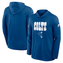 Indianapolis Colts Sideline Pass Accuracy Dri-FIT Long Sleeve Hoodie T-Shirt Royal | Nike for Sale