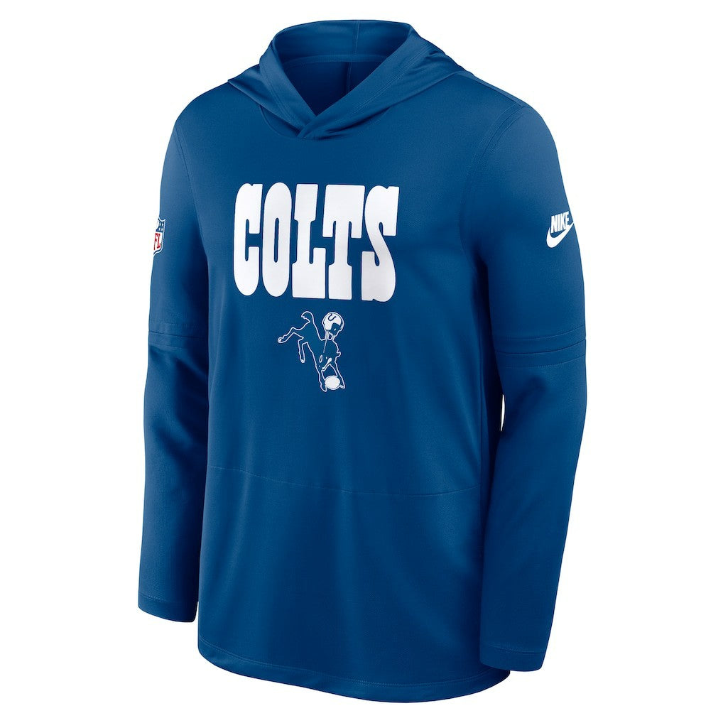 Indianapolis Colts Sideline Pass Accuracy Dri-FIT Long Sleeve Hoodie T-Shirt Royal | Nike for Sale