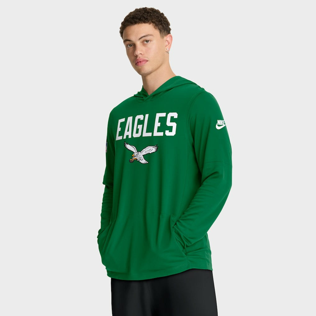 Philadelphia Eagles Sideline Pass Accuracy Dri-FIT Long Sleeve Hoodie T-Shirt  Kelly Green | Nike for Sale