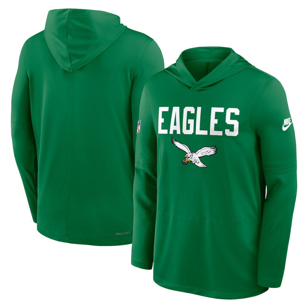 Philadelphia Eagles Sideline Pass Accuracy Dri-FIT Long Sleeve Hoodie T-Shirt  Kelly Green | Nike for Sale