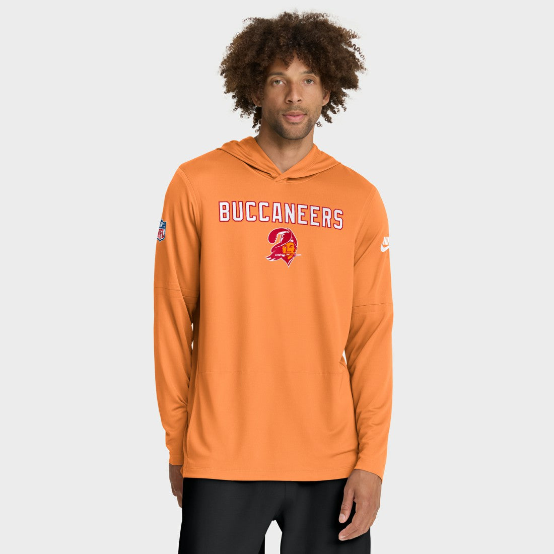 Tampa Bay Buccaneers Sideline Pass Accuracy Dri-FIT Long Sleeve Hoodie T-Shirt Orange | Nike for Sale