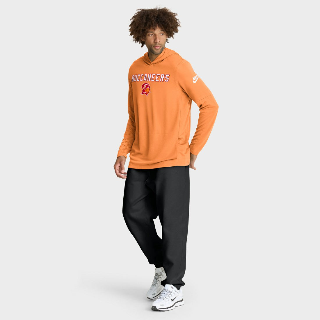 Tampa Bay Buccaneers Sideline Pass Accuracy Dri-FIT Long Sleeve Hoodie T-Shirt Orange | Nike for Sale