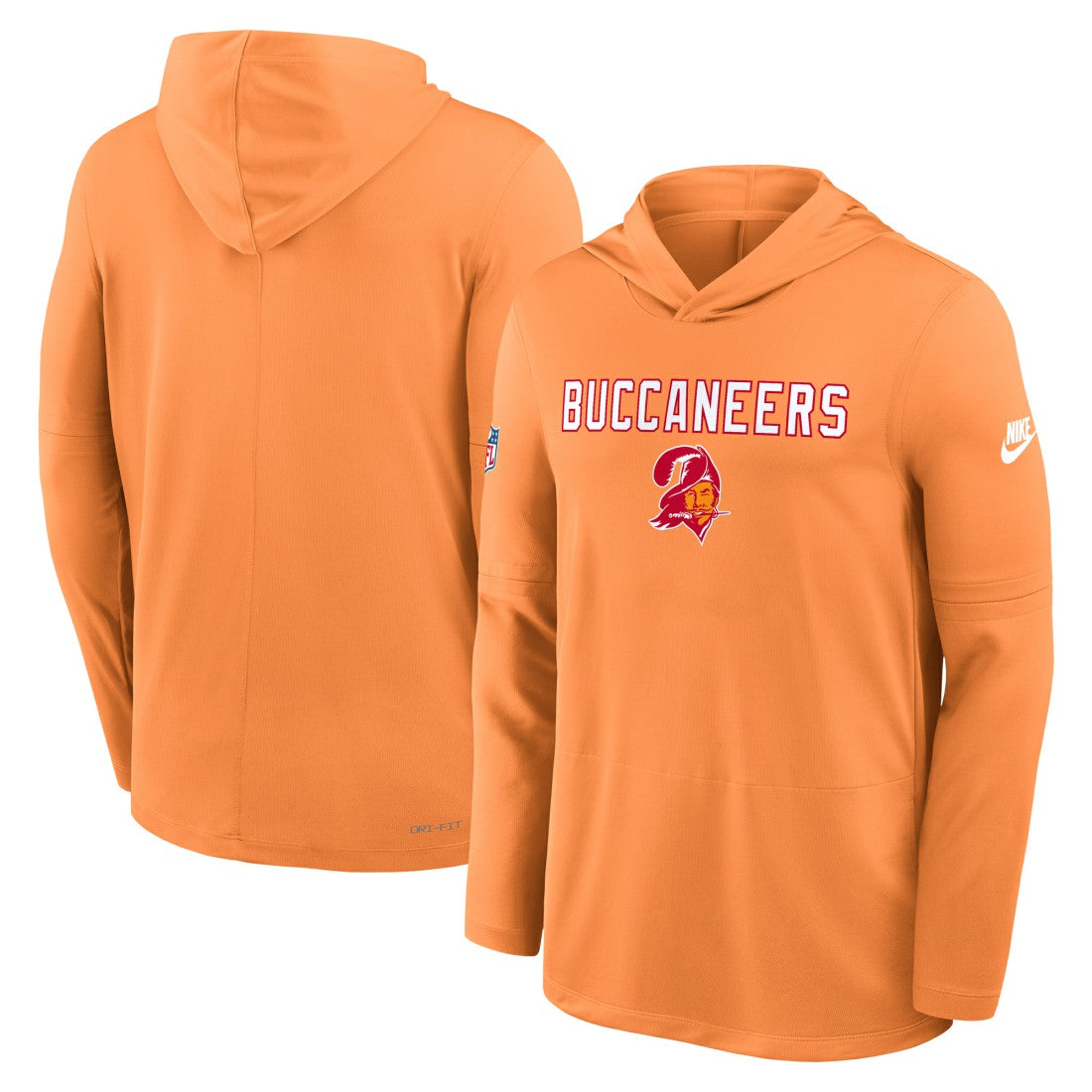 Tampa Bay Buccaneers Sideline Pass Accuracy Dri-FIT Long Sleeve Hoodie T-Shirt Orange | Nike for Sale