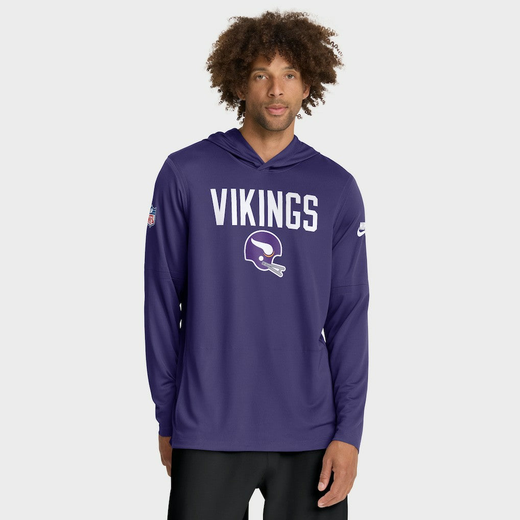 Minnesota Vikings Sideline Pass Accuracy Dri-FIT Long Sleeve Hoodie T-Shirt Purple | Nike for Sale