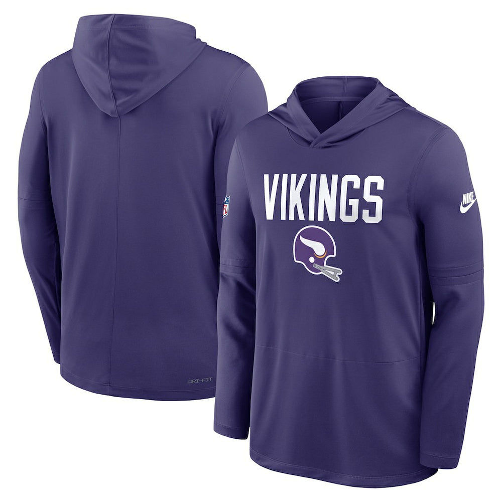 Minnesota Vikings Sideline Pass Accuracy Dri-FIT Long Sleeve Hoodie T-Shirt Purple | Nike for Sale