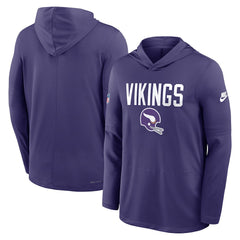 Minnesota Vikings Sideline Pass Accuracy Dri-FIT Long Sleeve Hoodie T-Shirt Purple | Nike for Sale