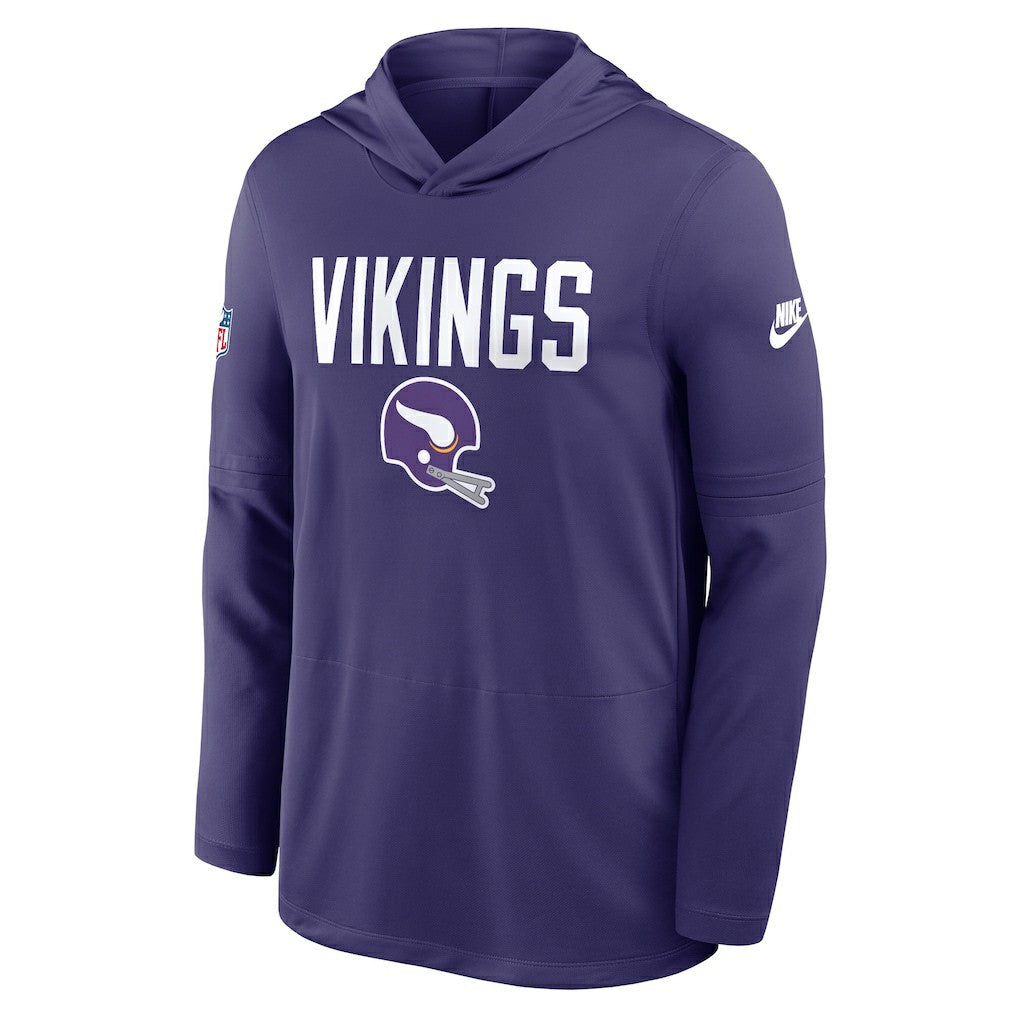 Minnesota Vikings Sideline Pass Accuracy Dri-FIT Long Sleeve Hoodie T-Shirt Purple | Nike for Sale