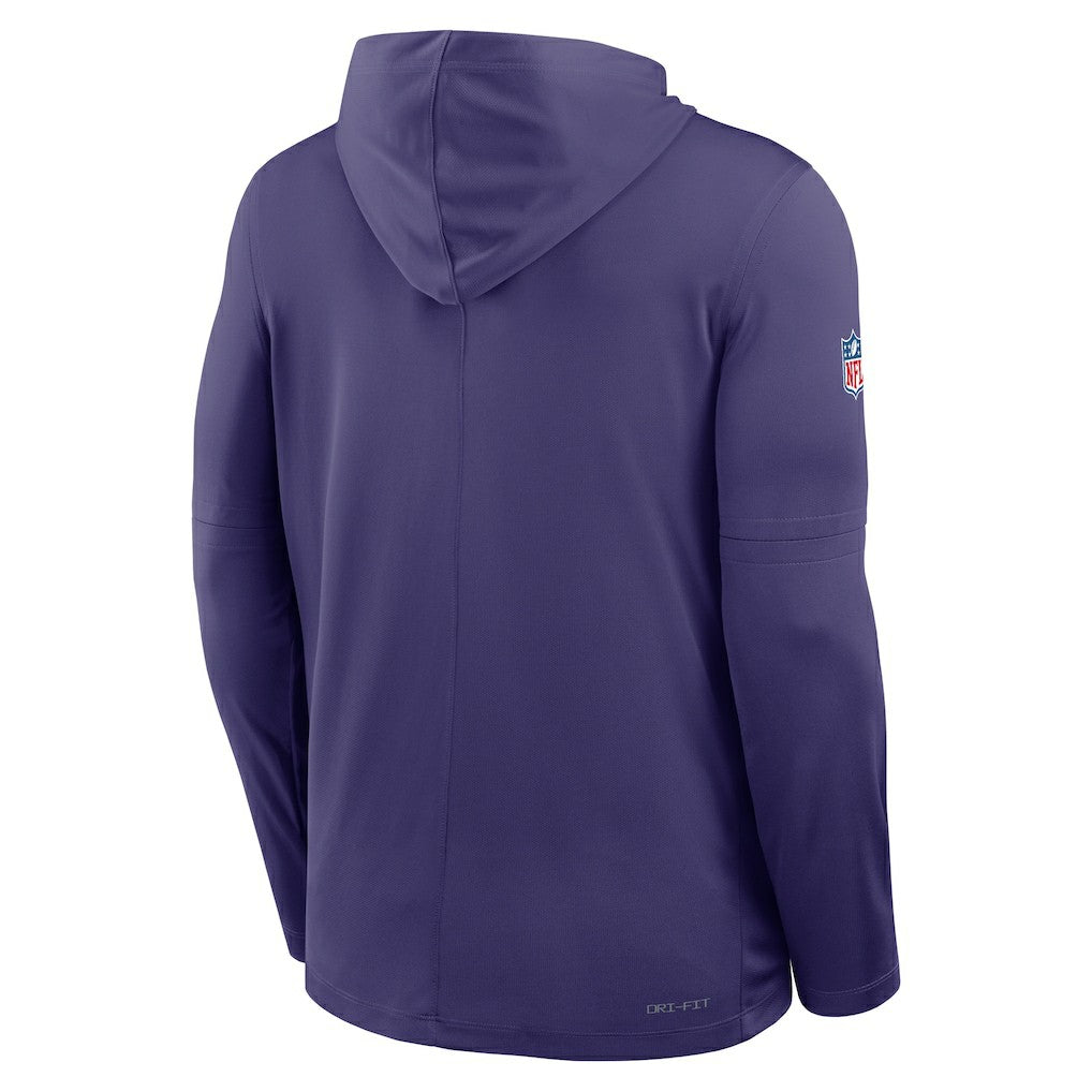 Minnesota Vikings Sideline Pass Accuracy Dri-FIT Long Sleeve Hoodie T-Shirt Purple | Nike for Sale