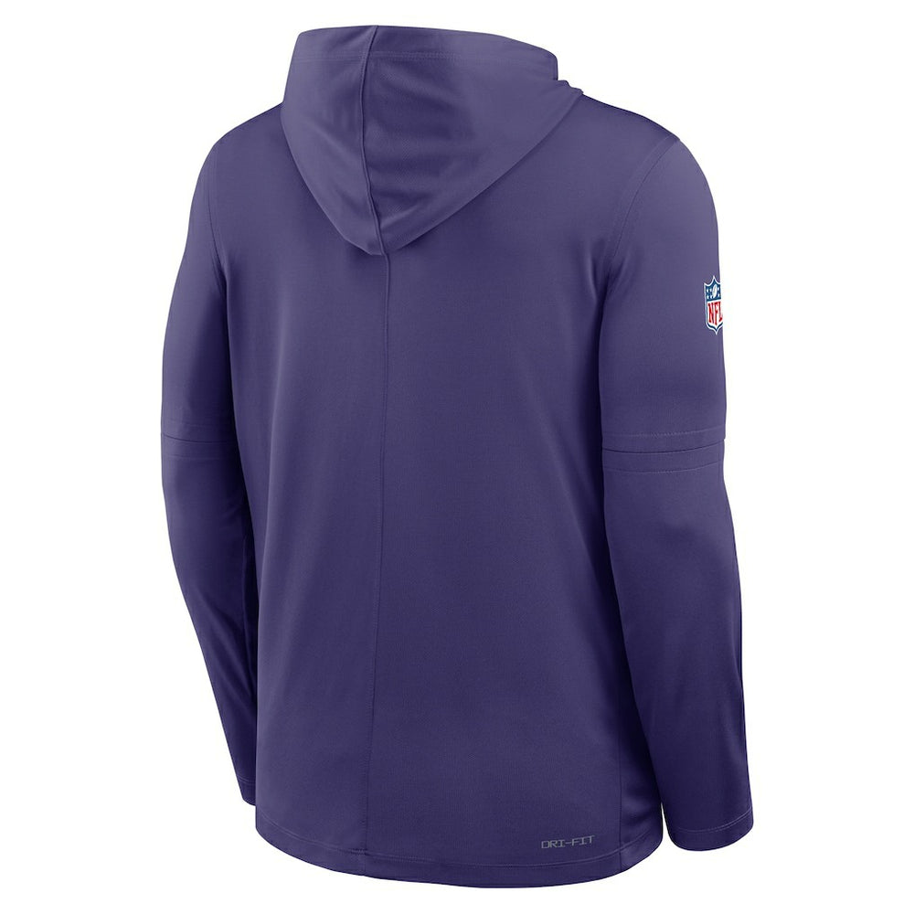 Minnesota Vikings Sideline Pass Accuracy Dri-FIT Long Sleeve Hoodie T-Shirt Purple | Nike for Sale